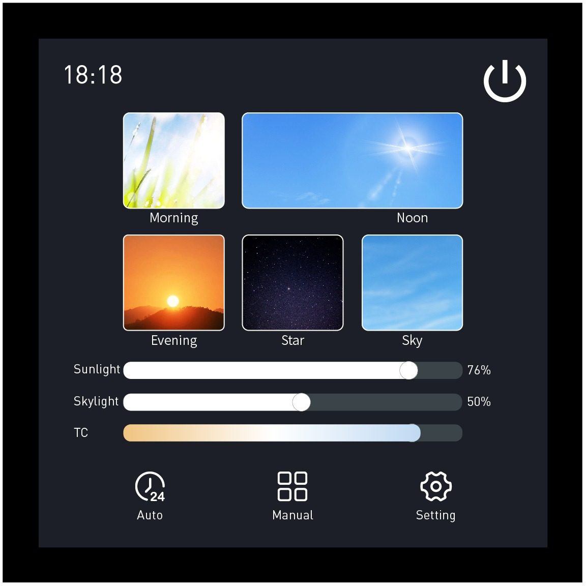 App, wall panel or DALI control