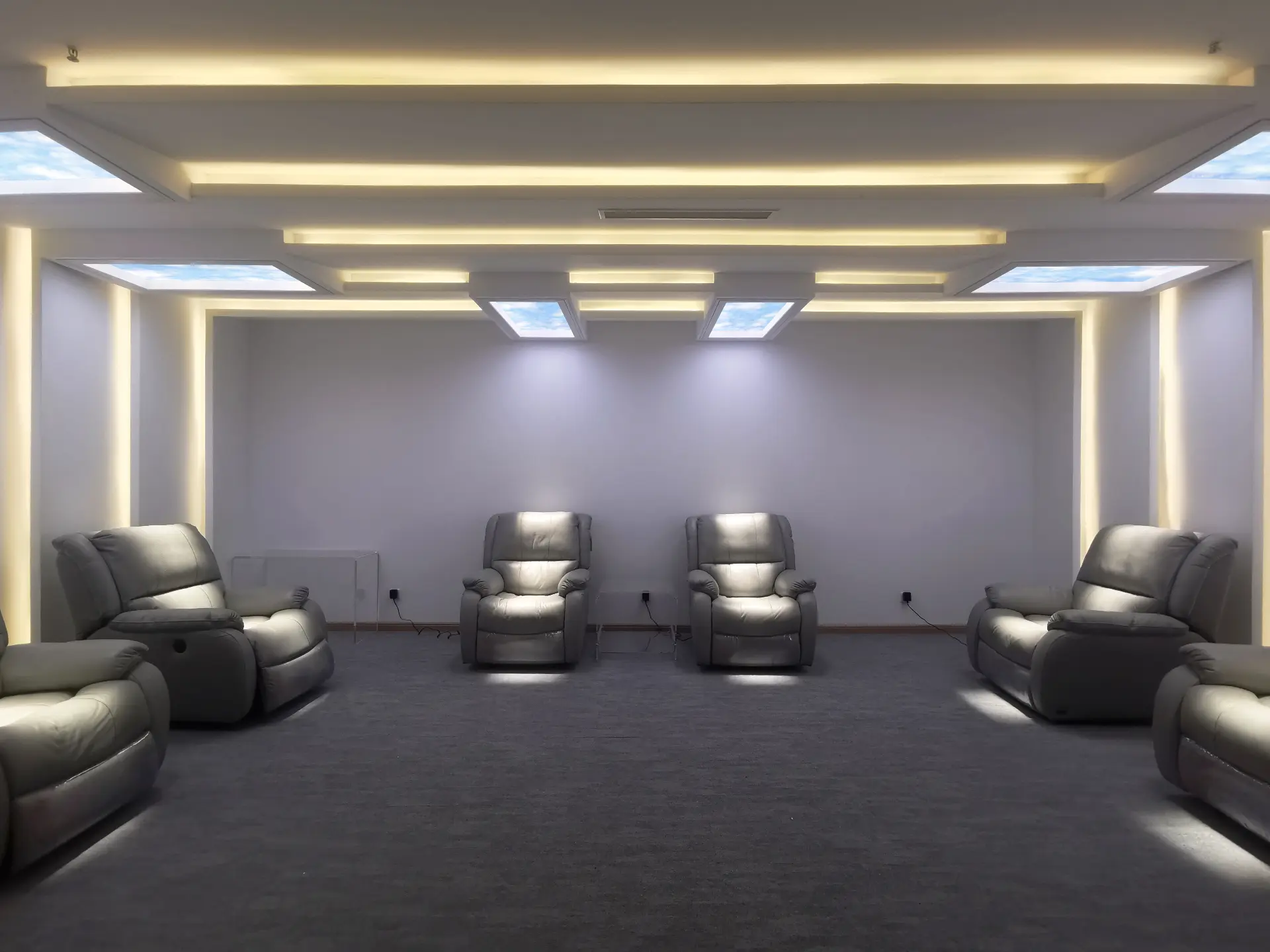 Sollux sky panels in a calm wellness room