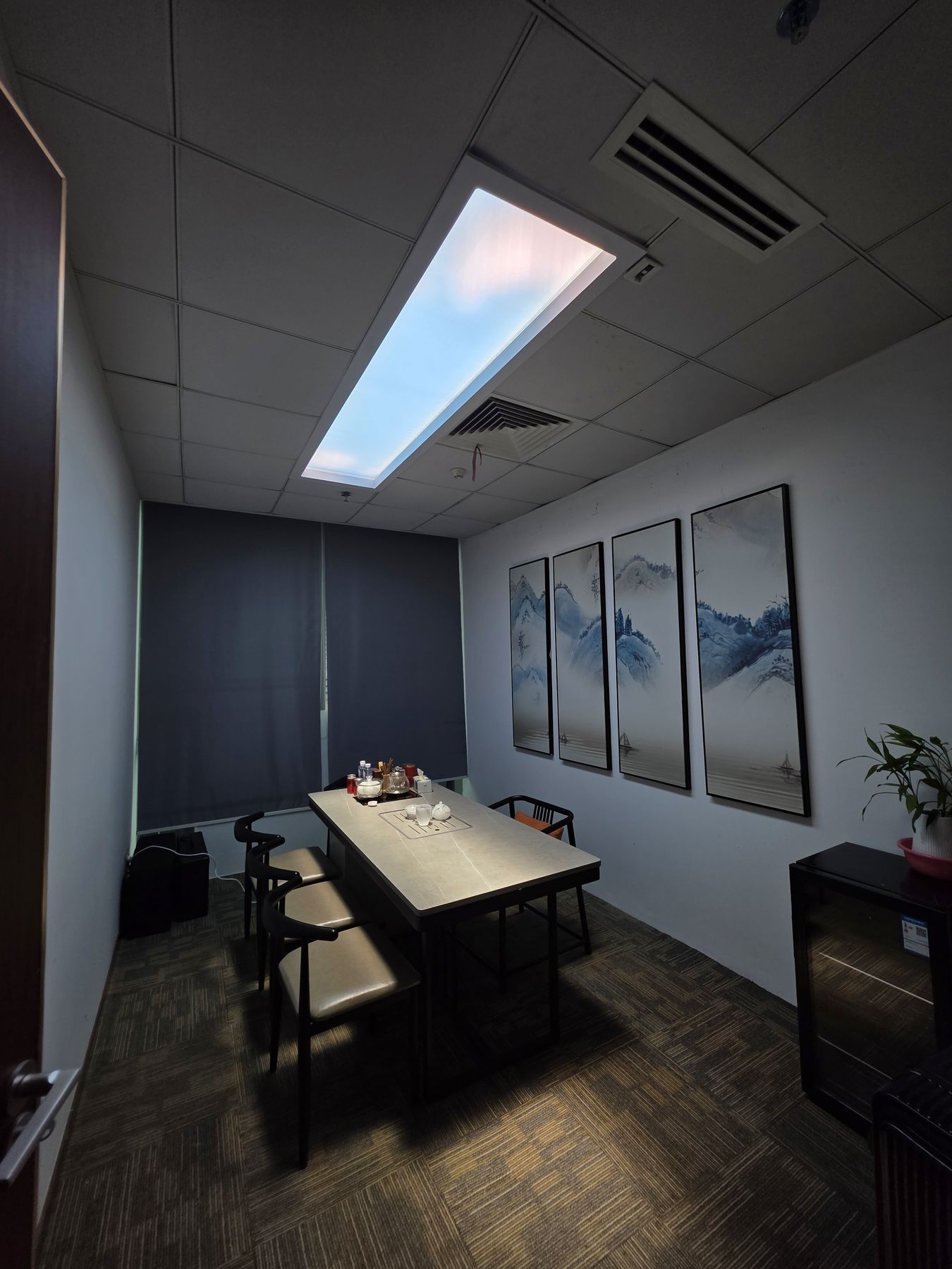 2400x600mm artificial skylight installed in a corporate head office, its elongated format suited to running along a corridor or open-plan ceiling line to give staff a consistent daylight cue through the working day.