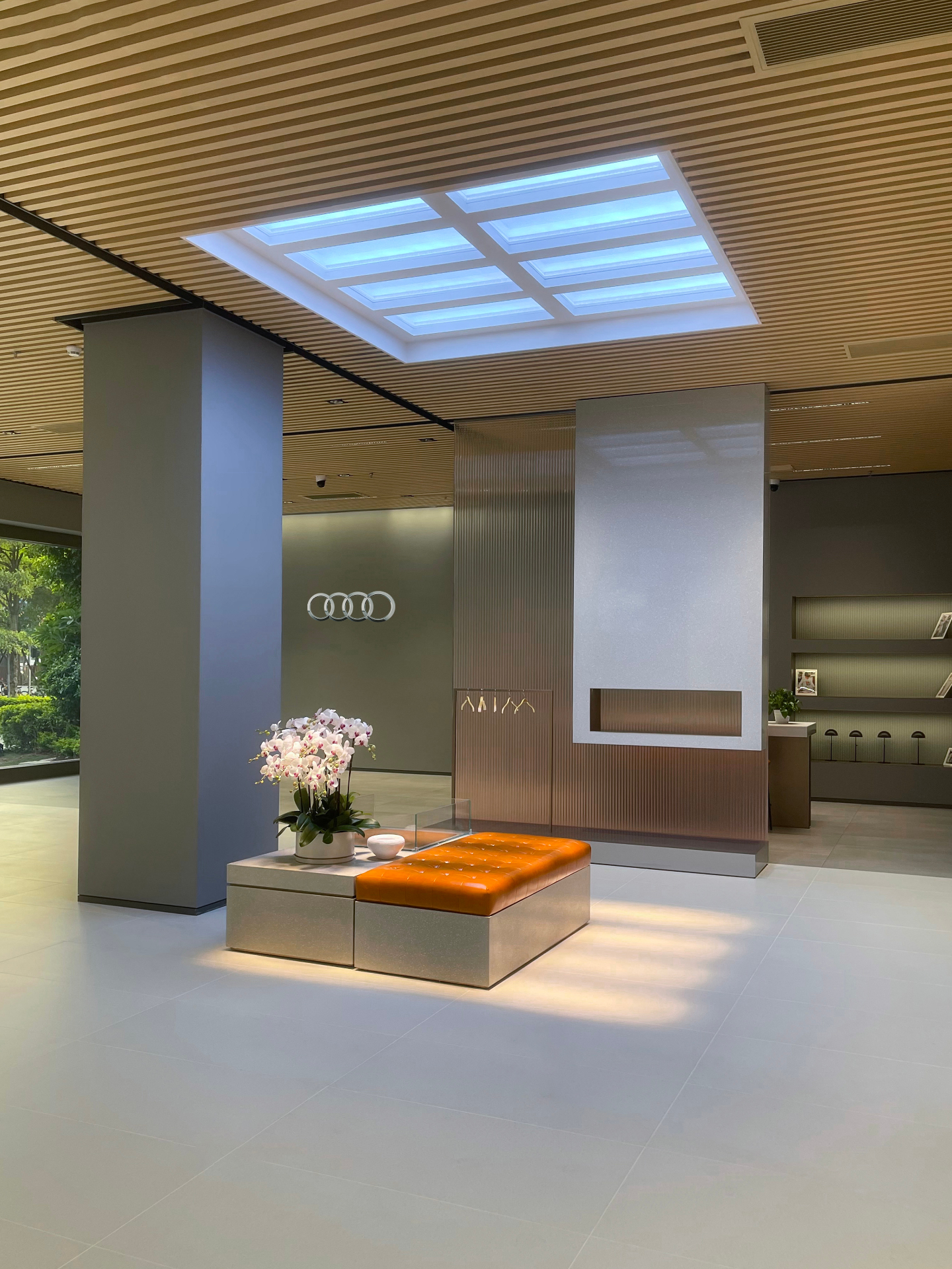 Sollux skylight in an Audi showroom lounge